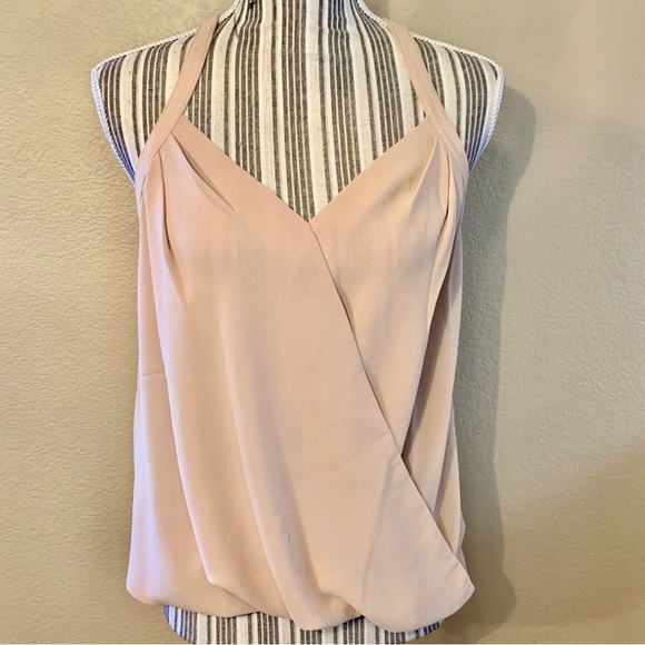 Naked Zebra Tops - NWT Dressy Tank Small Naked Zebra Nude /Lt Beige V-Neck Gathered Front Long Back
